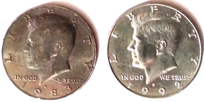 1983P John F. Kennedy Half Dollar Improperly Annealed Dark Toned Mint Error Coin - Image 1 of 2