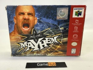 WCW Mayhem N64 Complete In Box CIB Good Shape Nintendo 64 Reg Card - Picture 1 of 14