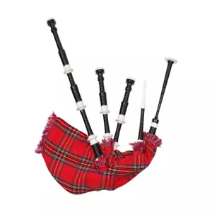 Neu einstellbare schottische große Highland Dudelsack schwarzes Finish mit Elfenbeinmenge - Bild 1 von 3