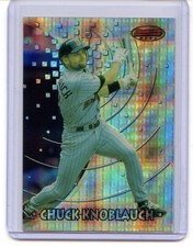 CHUCK KNOBLAUCH 1997 BOWMANS BEST MLB BASBALL ATOMIC REFRACTOR CARD #51 TWINS