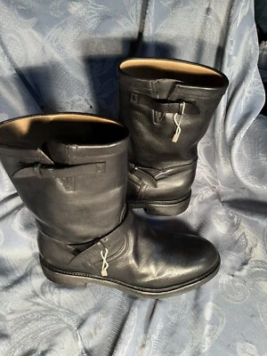 Botas femininas de couro preto Silvano Sassetti nova com etiquetas tamanho EUA 9, UE 40. Itália - Imagem 1 de 4