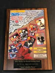 1992 Thrifty Car Rental Holiday Bowl Mutual Broadcasting "MVP" Plaque - Picture 1 of 2