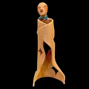 Taos Pueblo Micaceous Earth Mother Figure "Star Girl" by Dawning Pollen Shorty - Picture 1 of 10
