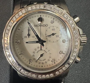Movado Series 800 Women's Diamond Bezel and Dial Watch - Picture 1 of 11