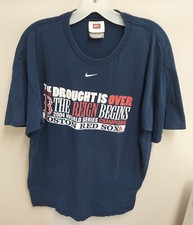 Nike MLB Boston Red Sox Shirt Large 2004 World Series Champions Y2K White Tag