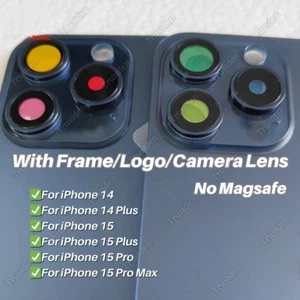 Replacement Rear Back Glass Big Hole With Frame Lot For iPhone 14 14 Plus 15 Pro - Picture 1 of 5