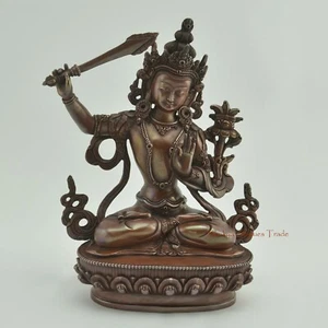 Statua in rame Manjushri/Jambiyang intagliata a mano di alta qualità da Patan, Nepal - Foto 1 di 4