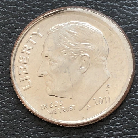 2011 P Roosevelt Dime 10c MINT ERROR - OFF CENTER #20476 Cover