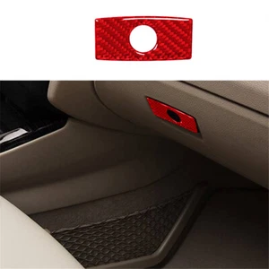 1PCS For BMW X3 X4 F25 F26 Red Carbon Fiber Glove Box Handle Cover Trim - Picture 1 of 10