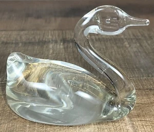 Glass Swan Duck Art Glass 3" Tall Paperweight Viking?  - Picture 1 of 10