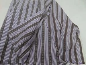 Lotto tessuto vintage Estate viola lavanda marrone a righe 52" by44" non pari - Foto 1 di 3