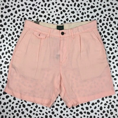 J.CREW NEW Men's 7.5'' Pleated Lightweight Butter Pink Linen Short sz 33 BZ985 - Image 1 of 4