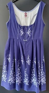 Damen Trachten Kleid blau mit Stickerei Gr. 40 v. Heller Trachten - Picture 1 of 3