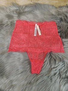Sexy Victoria Secret Dream Angels Corded Lace High Waist Thong Panty Orange M - Picture 1 of 5