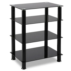 Video Audio Tower Storage Stand 4-Shelf Stereo Equipment Cabinet Table - Picture 1 of 8