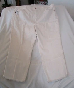 Ladies "EVRI" Size 22W, Cream, Mid Rise, Slimming Panel, Raw Hem, Jeans - Picture 1 of 9