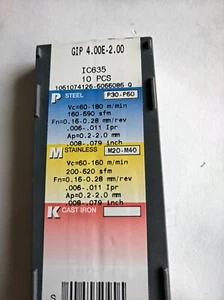 Placas de ISCAR GIP 4.00E-2.00 IC635 - Imagen 1 de 2