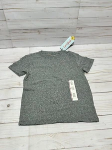 Cat & Jack Boys Short Sleeve T-Shirt XS (4/5) Charcoal Gray Cotton Tee - Picture 1 of 5