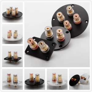 Aluminum Binding Post Speaker Box Banana Jack Socket Banana Plug Connector Plate - Picture 1 of 38