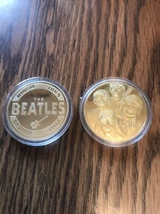 The BEATLES Embossed Gold Clad Limited Edition Tribute Coin In Hard Shell Case - Picture 1 of 7