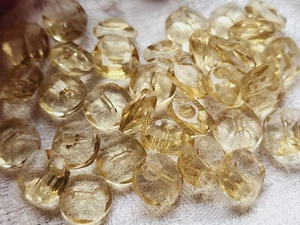 Lot 16 petits boutons vintage jaune effet strass plastique 1,2 cm ref 3299 - Picture 1 of 3