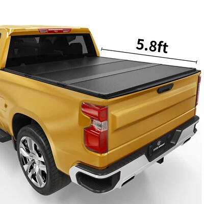 5.8FT Hard Tri-Fold Tonneau Cover For 2019-2025 Chevy Silverado/ GMC Sierra 1500 Foto 1 de 4