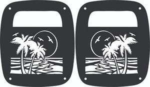 Tail Light Decorative Covers Palm Tree Sea Gull for Jeep Wrangler CJ YJ TJ - Bild 1 von 5