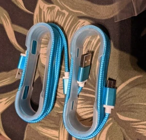  2 Pack USB Type-C Cable Fast Charger for Samsung and Google phones. Blue.  - Picture 1 of 2