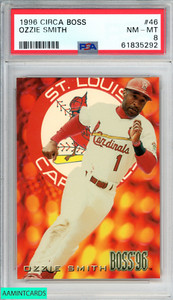 1996 CIRCA BOSS OZZIE SMITH #46 ST LOUIS CARDINALS HOF PSA 8 NM-MT