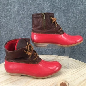 Sperry Boots Womens 8 Top Sider Saltwater Duck Rain Boot STS90994 Red Brown - Picture 1 of 17