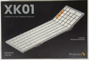 Protoarc XK01 Faltbare Full Size Bluetooth Tastatur Kabellos - Weiß & Silber - Bild 1 von 3