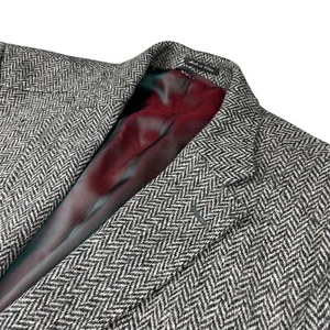 Patrick James Men's 100% Wool 2-Button Tweed Blazer Gray Herringbone • 48R - Picture 1 of 12