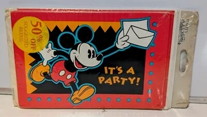 Disney Mickey Mouse “It's A Party” Invitations w/Envelopes 8 ct New Vintage - Picture 1 of 2