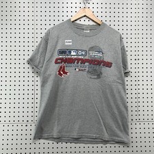 VTG Boston Red SOx Shirt Gray 2004 World Series Champions Adult Large 22x27