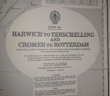 Vintage Admiralty Chart Harwich to Terschelling & Cromer to Rotterdam. No.1408.