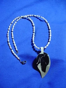 Collar Whippet Greyhound Shell perlas ojo de tigre único en su clase por Cindy A. Conter #14 - Imagen 1 de 1