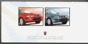 Rover 25 & 45 Advantage Limited Editions 2000 UK Market Sales Brochure - Picture 1 of 2