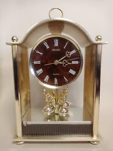 12in Large Carriage anniversary style quartz Clock Seiko QW 532F cal 28702 Japan - Picture 1 of 15