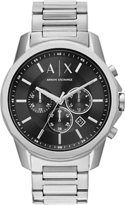 Armani Exchange Men'S Silver Stainless Steel Banks Analogue Watch, 44Mm - Picture 1 of 7