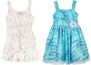 NEW BCX Girls Blue /White Glitter Swirl / Tiered Sequin Dress-Size 5,6   - Picture 1 of 1