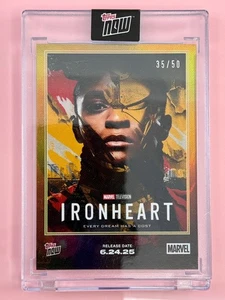 Tarjeta Ironheart 2025 Topps Now Marvel obra de arte oro 35/50 #IH - Imagen 1 de 3