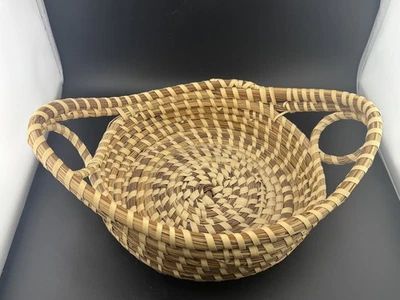 Винтажная корзина Sweetgrass Gullah с ручками - ручная работа в Чарльстоне, Южная Каролина - Изображение 1 из 4