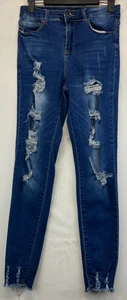 Elite Jeans - Juniors Size 9/29 - Blue - Distressed - Stretch - P22022 (4130) - Picture 1 of 19