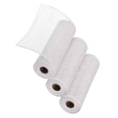 Corona decorativa de malla de arpillera de polietileno de 6,4 yardas para arco de flores blanca 3 piezas Foto 1 de 4