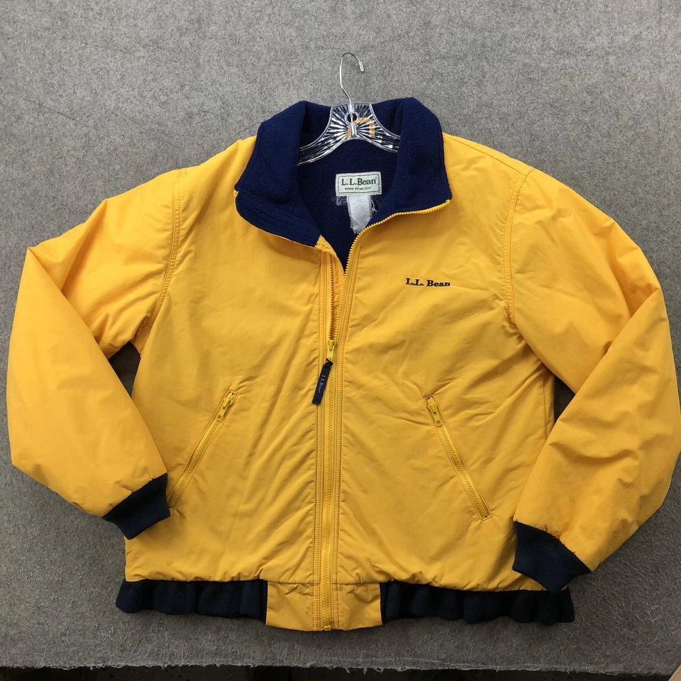 Chaqueta De Colección L.L.Bean Calentamiento Para Hombre Grande Amarillo Azul Forrada de Vellón Cremallera Años 90 Foto 1 de 4