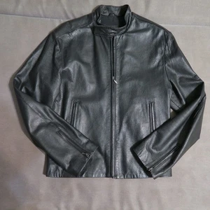 Reiss Vintage Black Leather Jacket Made in UK - Picture 1 of 7