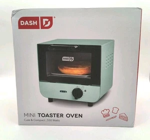 DASH Mini Toaster Oven DMTO100 Aqua Mint 550W Compact Countertop New Open Box - Picture 1 of 6
