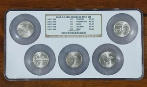 2007 D 25c Satin Uncirculated Set NGC 5 Coins - Picture 1 of 8