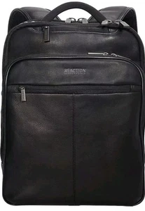 Kenneth Cole Reaction Manhattan Rucksack schwarz 16" Laptop 16,25x12,5x4,5" Leder - Bild 1 von 24