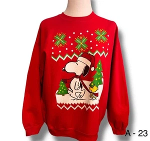Snoopy Peanuts Ugly Christmas Sweatshirt XLarge Rot Unisex - Bild 1 von 7